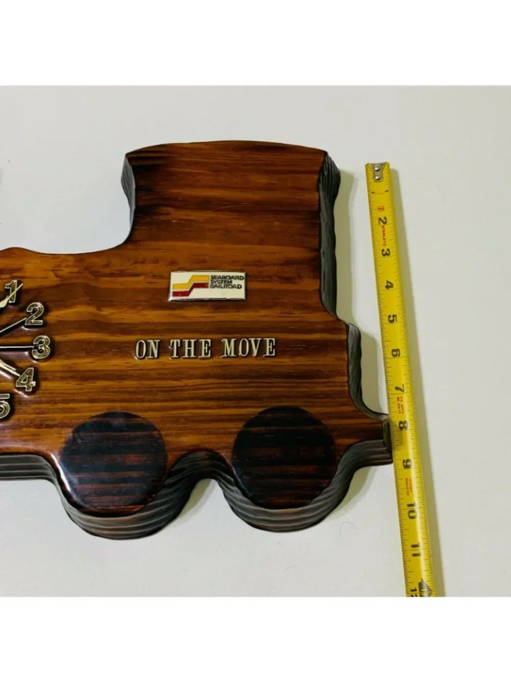 Seaboard System Railroad Locomotive On The Move Wall Clock Works Handcrafted Vtg